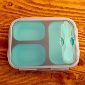 Lunch. Box that expands and collapses with spoon fork. Never used.